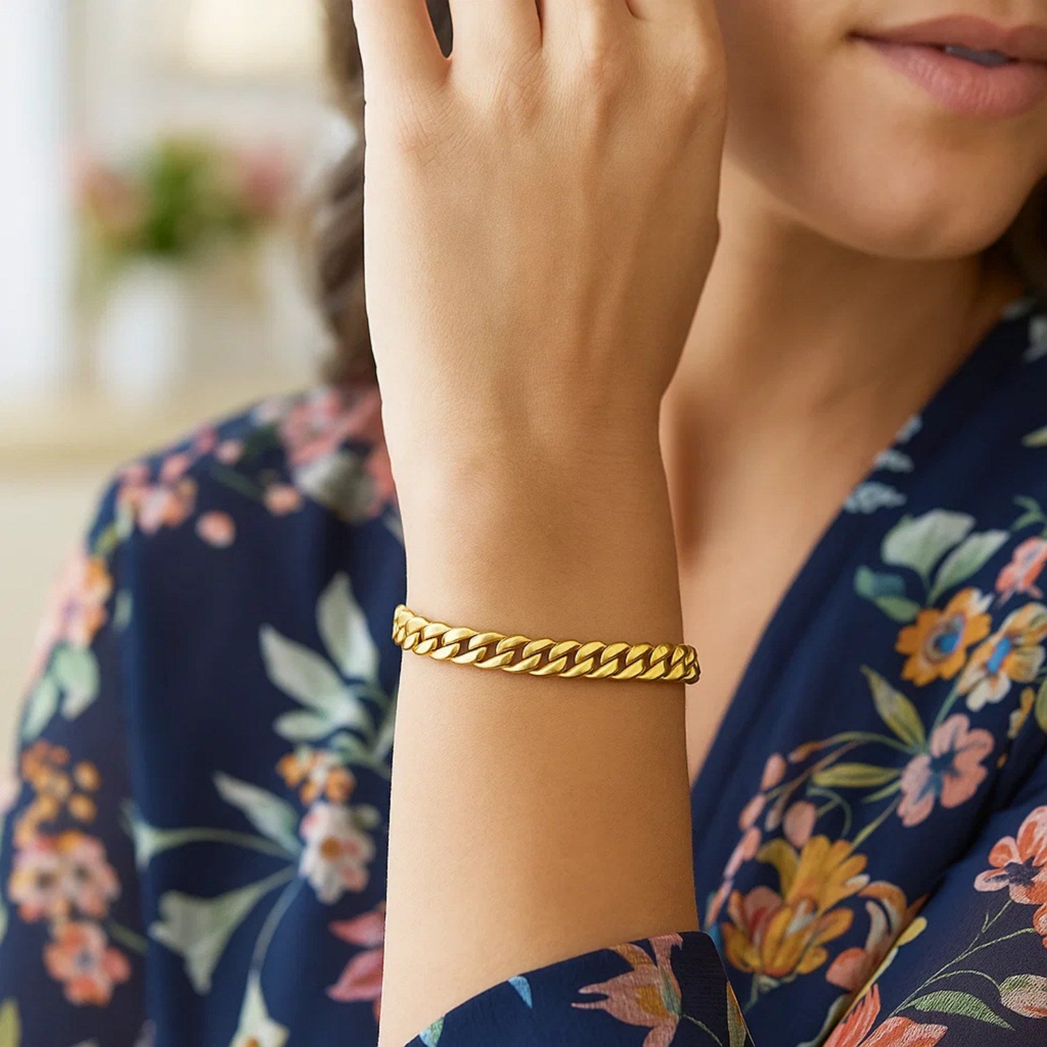 14K Gold Cuban Chain Bracelet - 5.90 mm