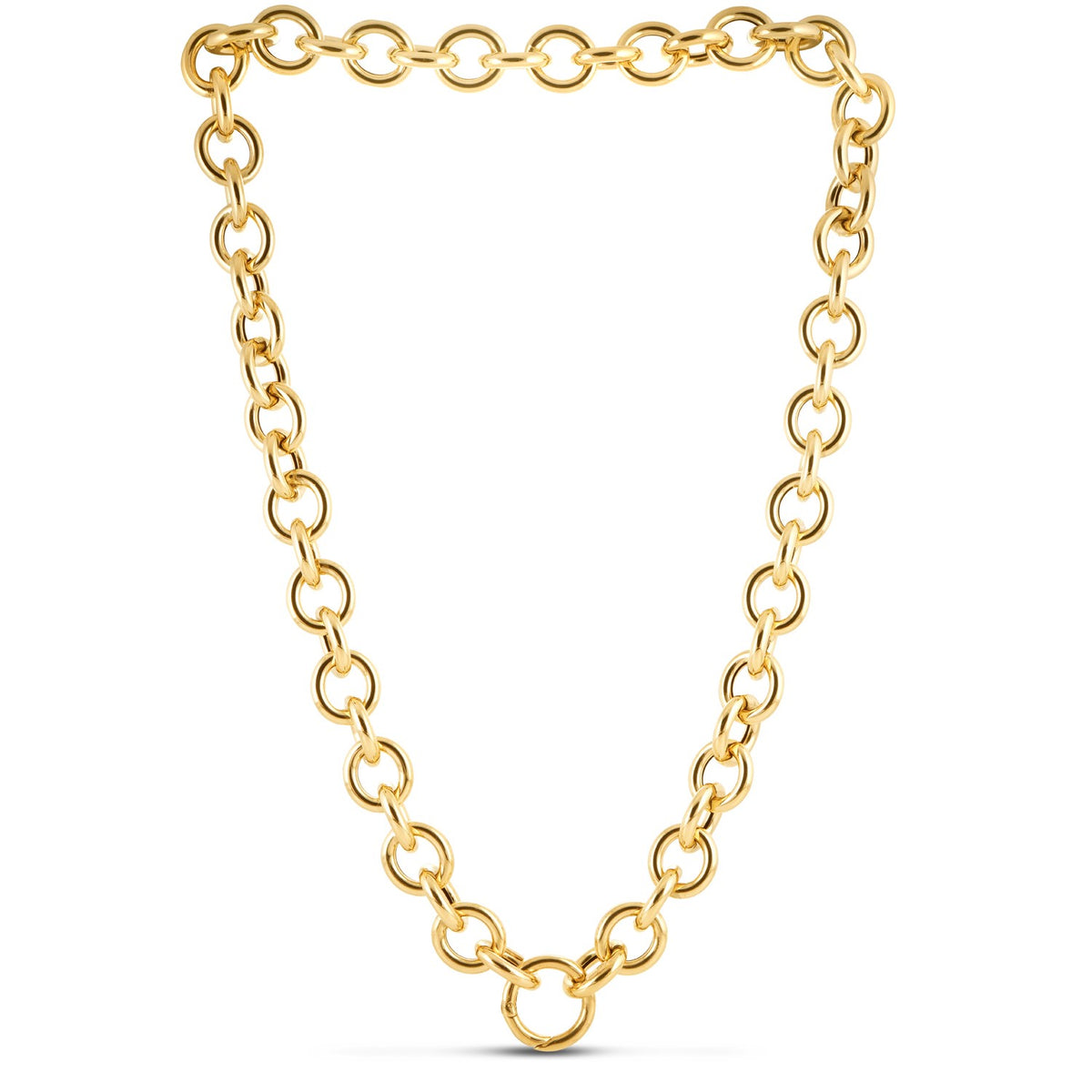 Round Link Chain Necklace in 14K Yellow Gold