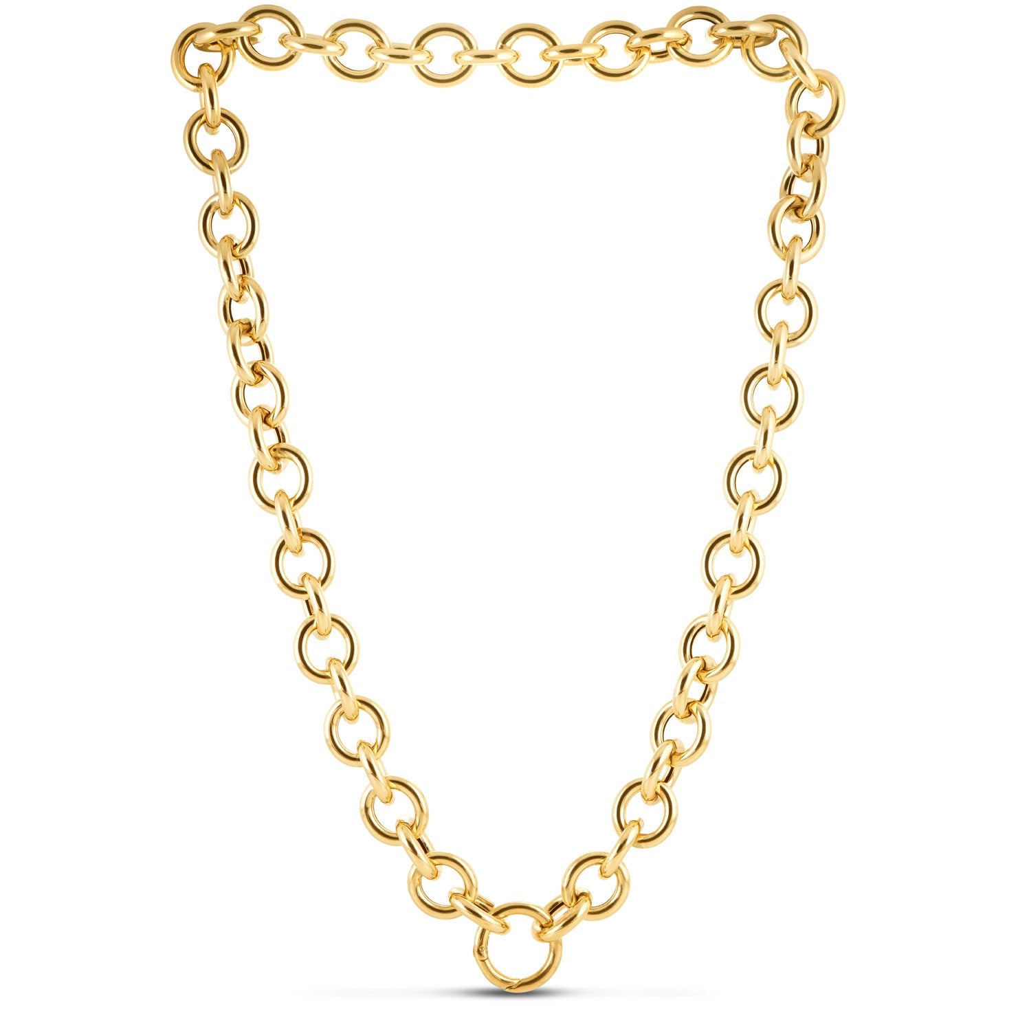 Round Link Chain Necklace in 14K Yellow Gold