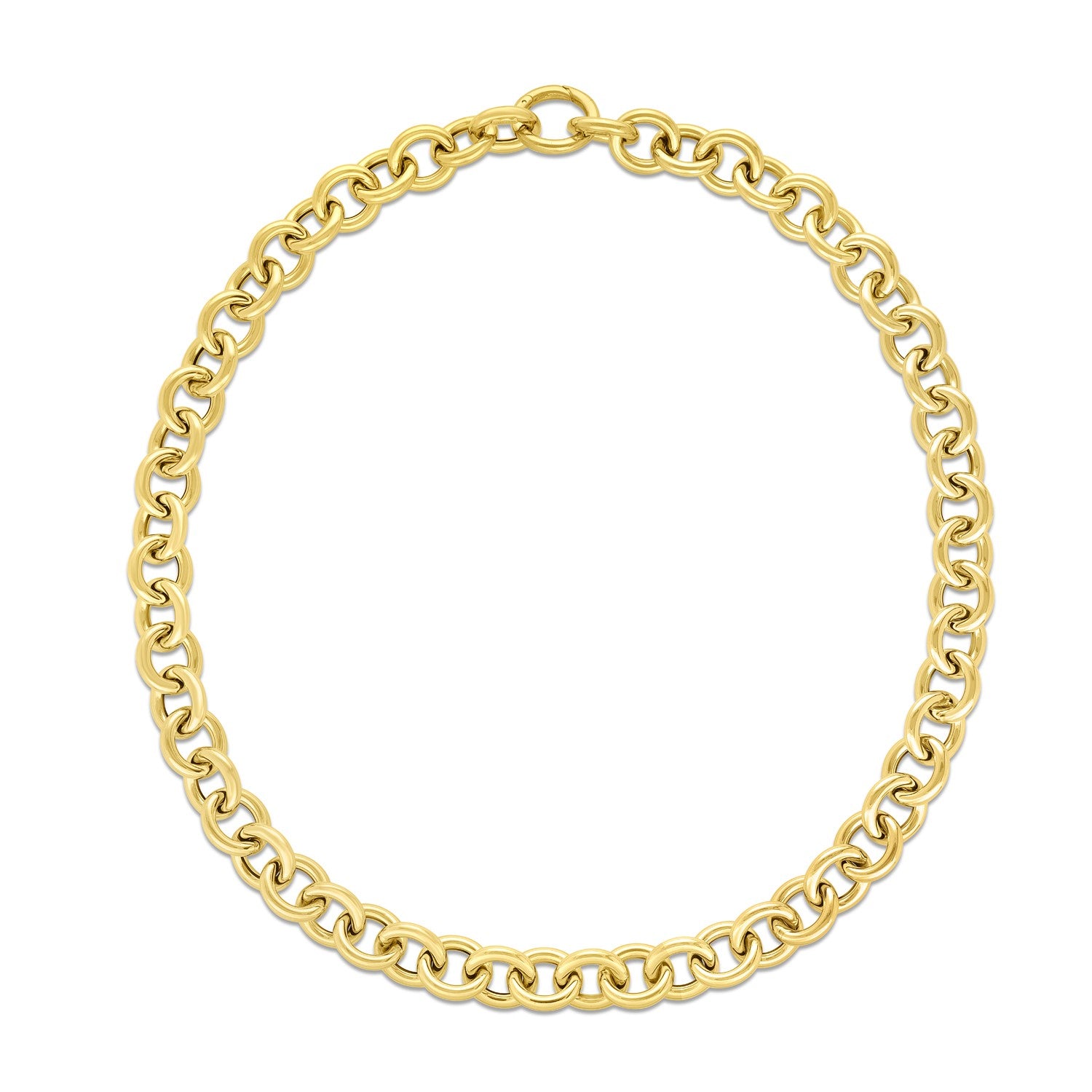 Round Link Chain Necklace in 14K Yellow Gold