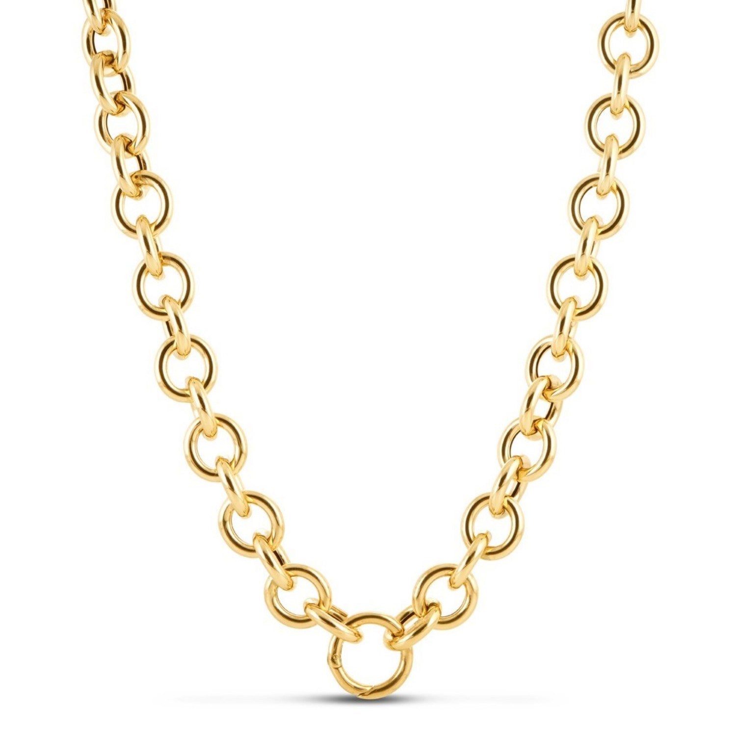 Round Link Chain Necklace in 14K Yellow Gold