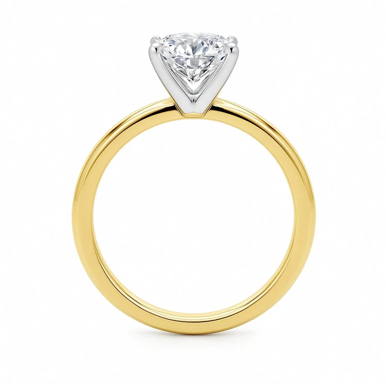 1.5 Carat Cushion Lab Grown Diamond Solitaire Ring in 14K Yellow Gold