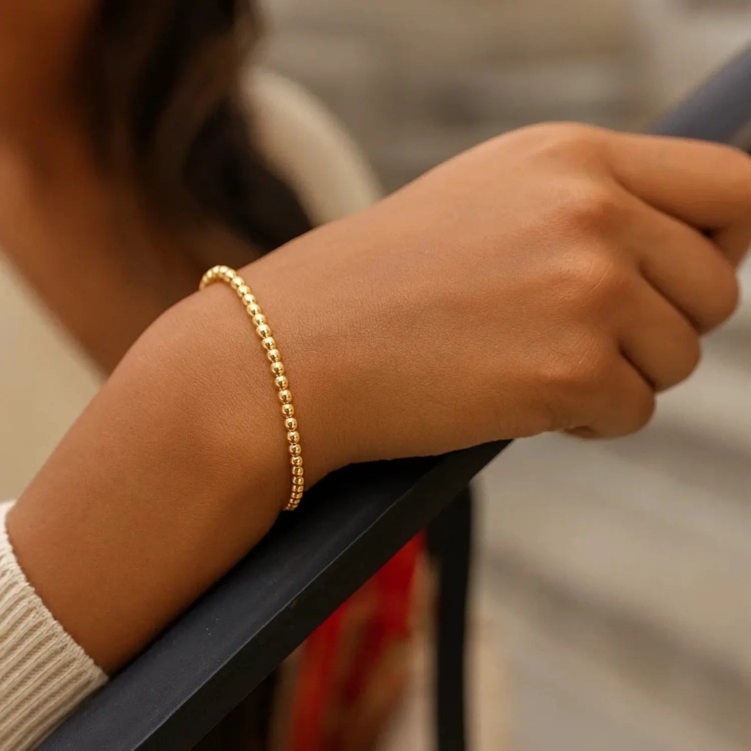 High Polish Bead Cuff Bangle in 14K Yellow Gold  Cuffs DEEVE