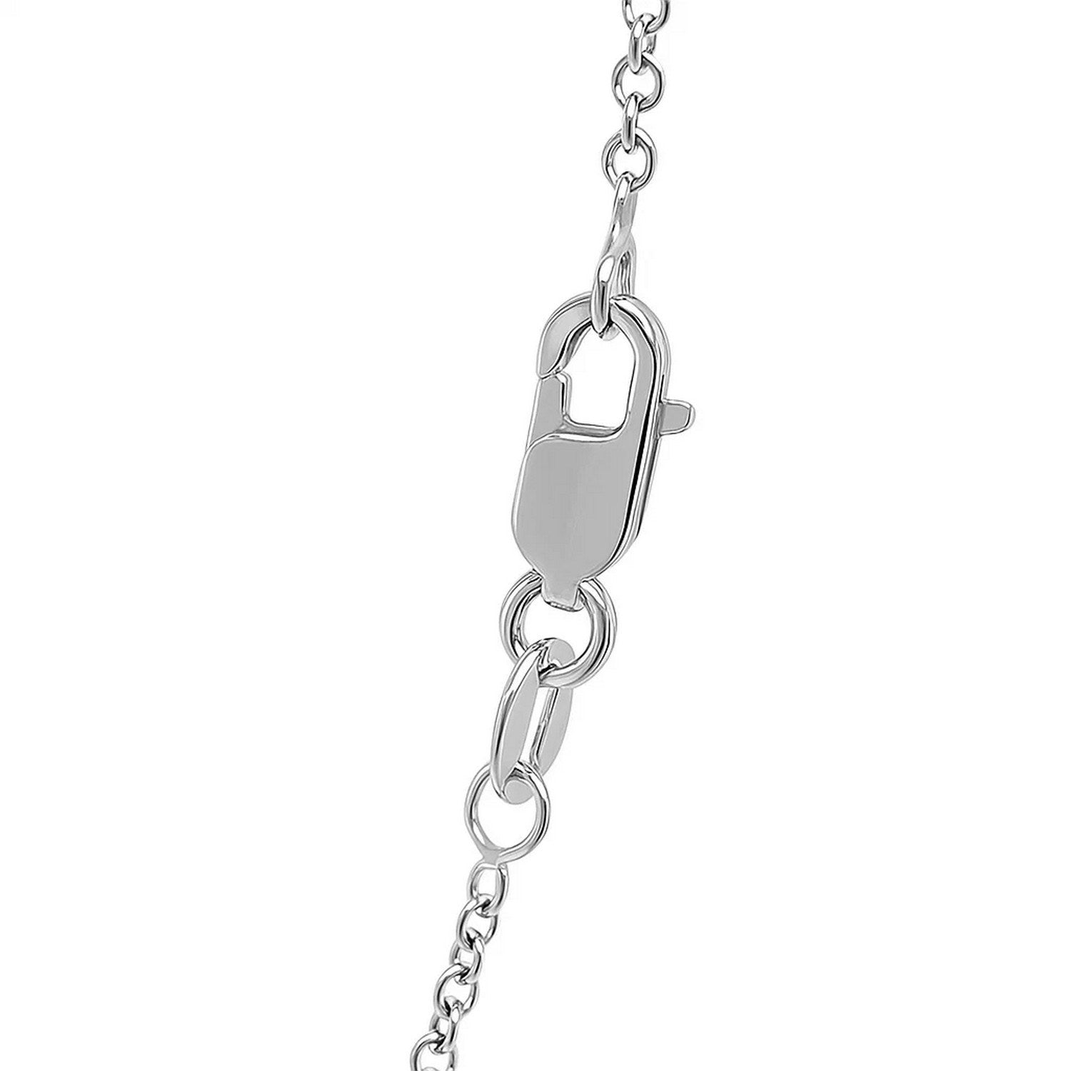 Round cable link chain necklace in 14K white gold, 2.40mm