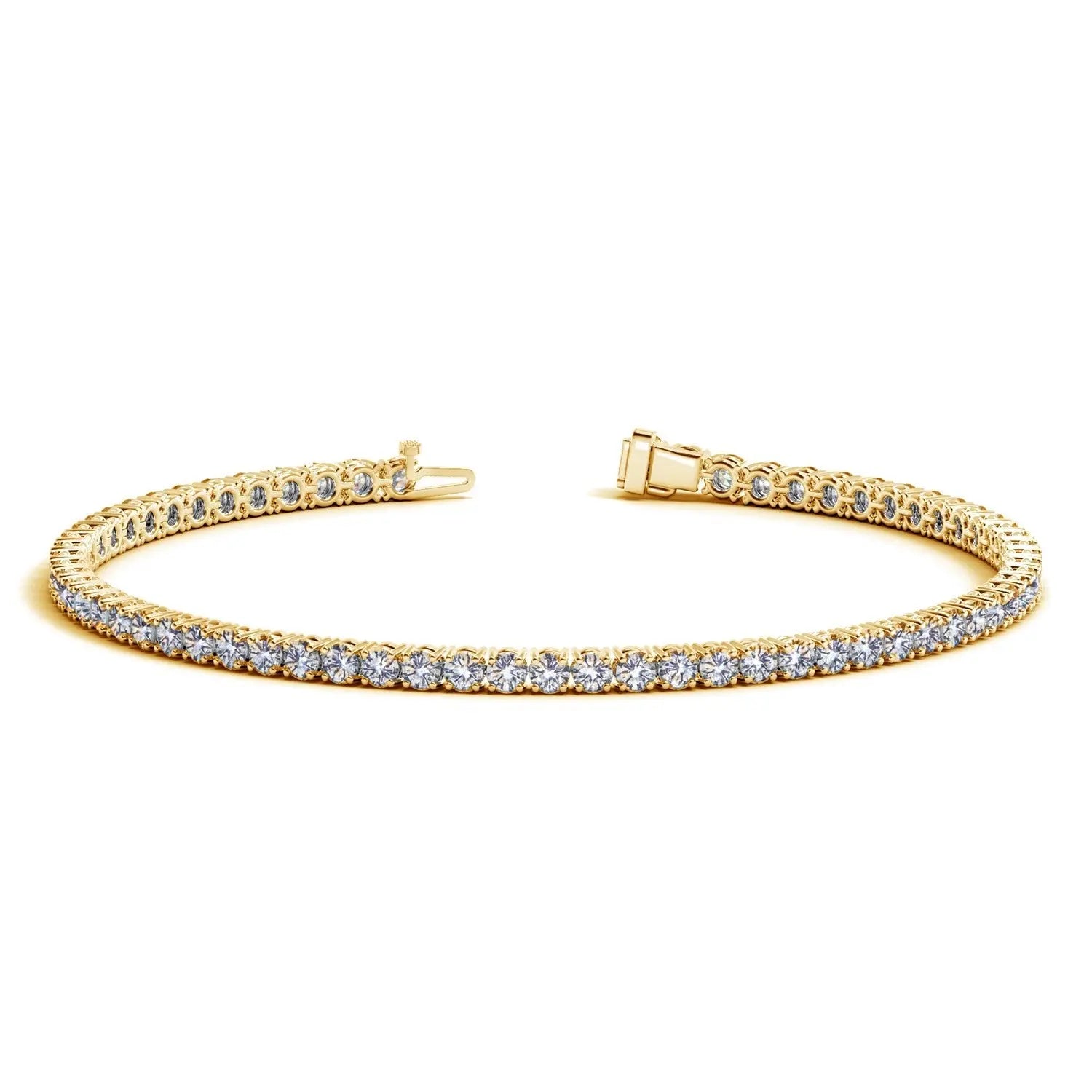3.00 ct Lab Grown Diamond Tennis Bracelet in 14K Solid Gold, DEEVE