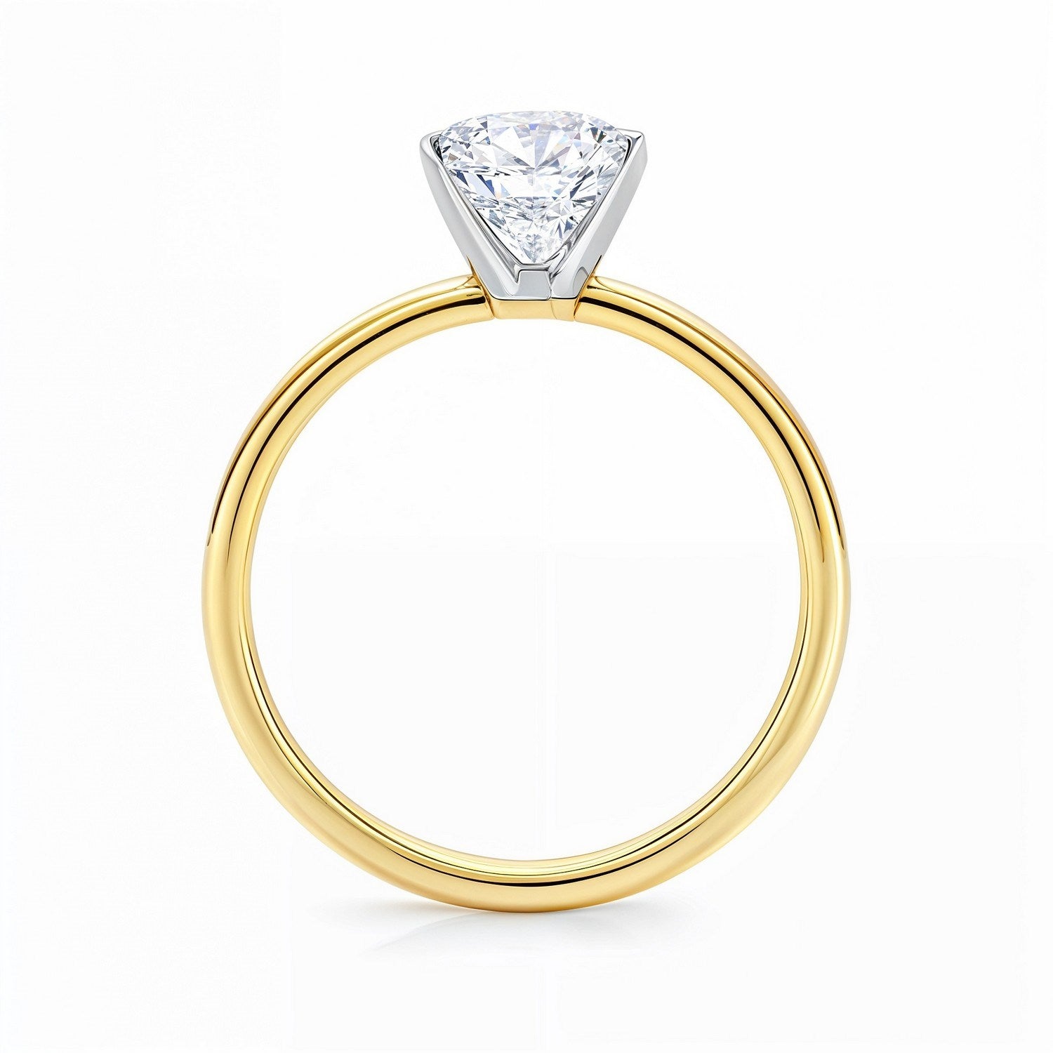 3 Carat Radiant Lab Grown Diamond Solitaire Ring in 14K Yellow Gold
