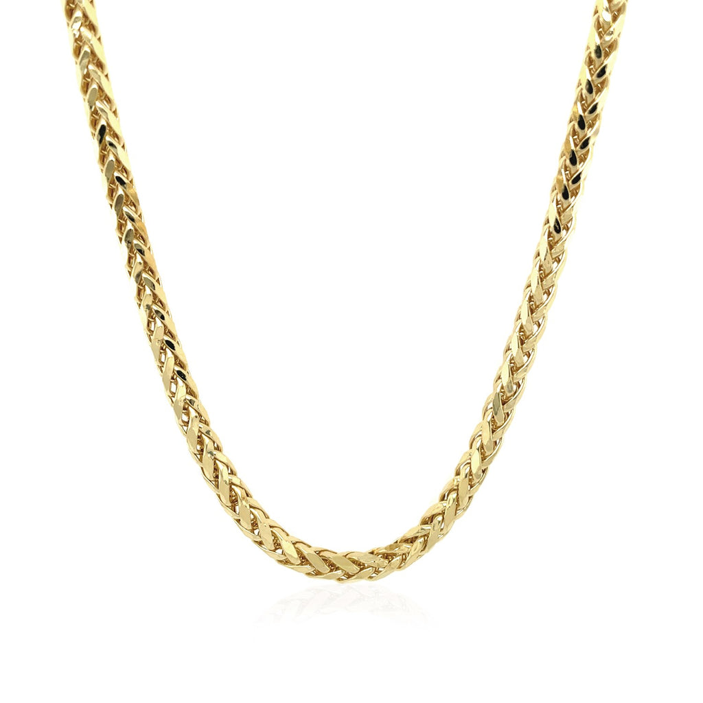 Franco chain in 14K yellow gold hanging in a curve