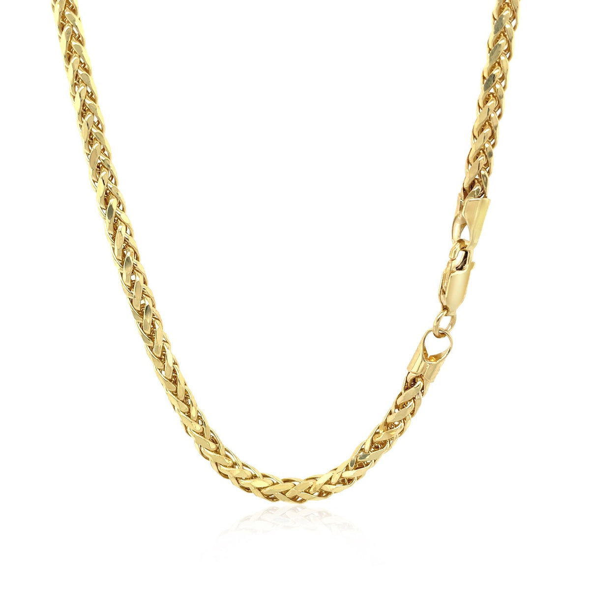 Franco chain in 14K yellow gold with the lobster clasp at the side