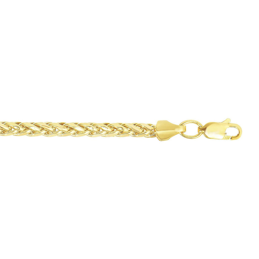 3.20mm Franco chain in 14K yellow gold laid straight