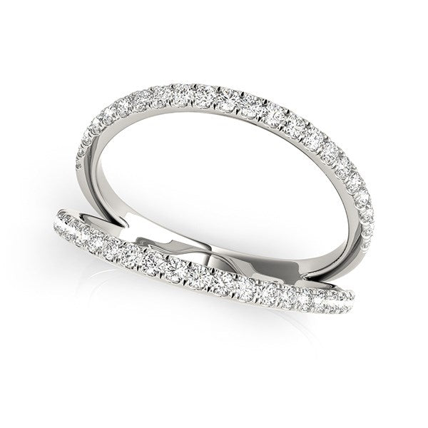 Diamond Split Ring in 14K White Gold | Pavé