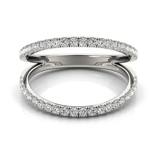 Diamond Split Ring in 14K White Gold | Pavé