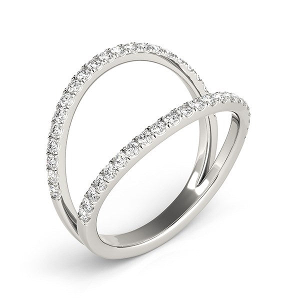 Diamond Split Ring in 14K White Gold | Pavé