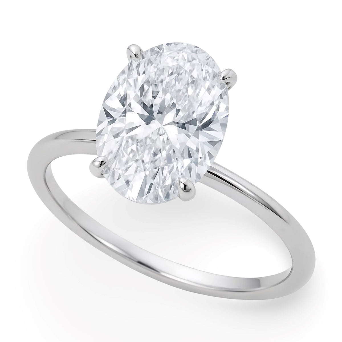 5ct Oval Lab Grown Diamond Ring | 14K Gold
