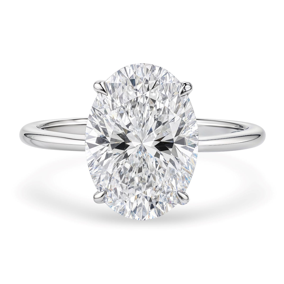 5ct Oval Lab Grown Diamond Ring | 14K Gold