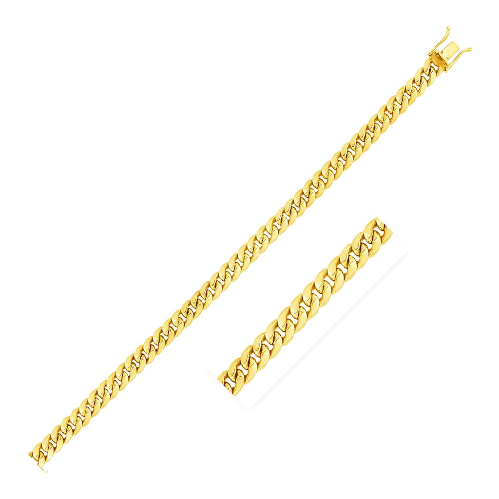 Semi-solid Miami Cuban chain necklace in 14K yellow gold, 4.50mm