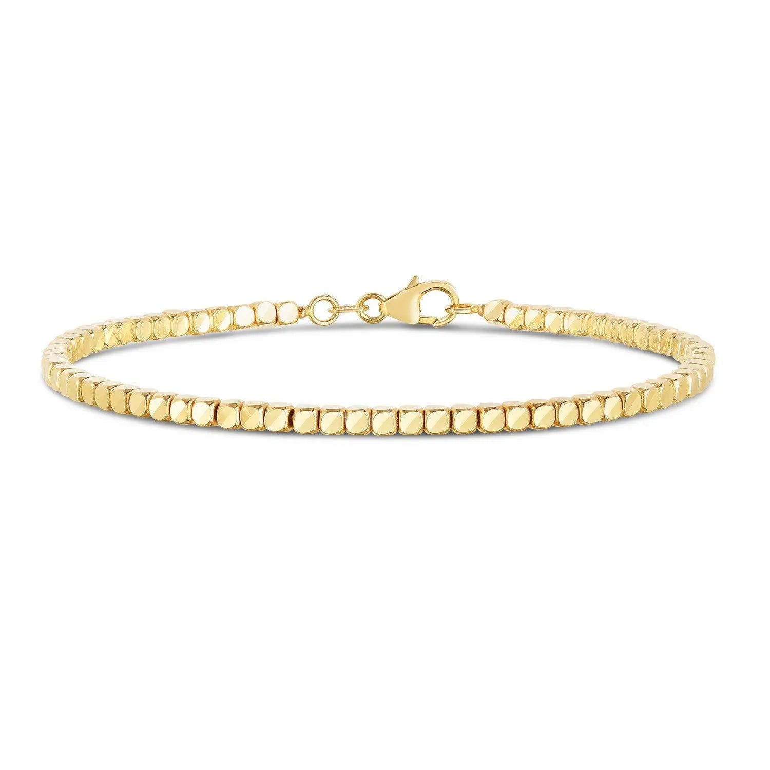 High Polish Bead Cuff Bangle in 14K Yellow Gold  Bangles DEEVE
