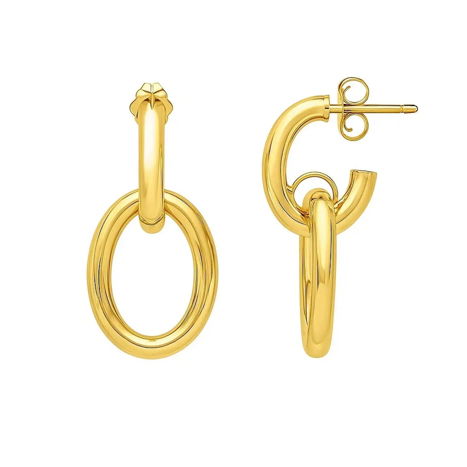 Interlocking Link Earrings | 14K Gold  Drop Earrings DEEVE