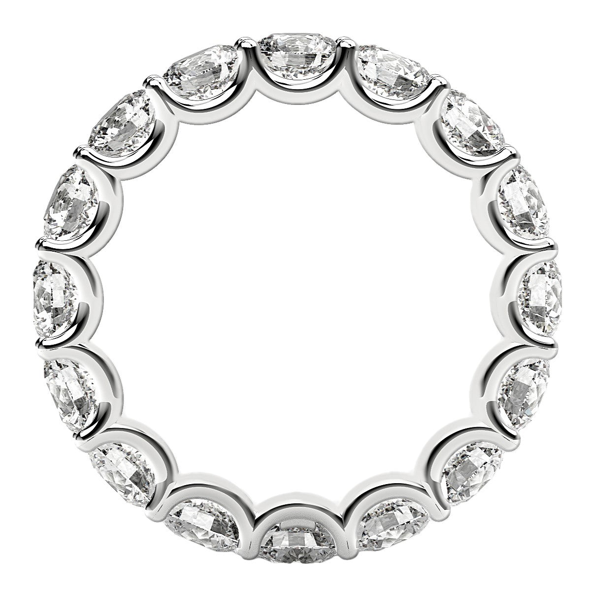 4.00ct Round Cut Lab Grown Diamond Eternity Ring — Close-Up of Setting, DEEVE