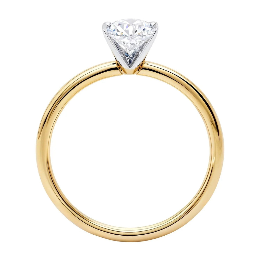 1 Carat Oval Lab Grown Diamond Solitaire Ring in 14K Yellow Gold