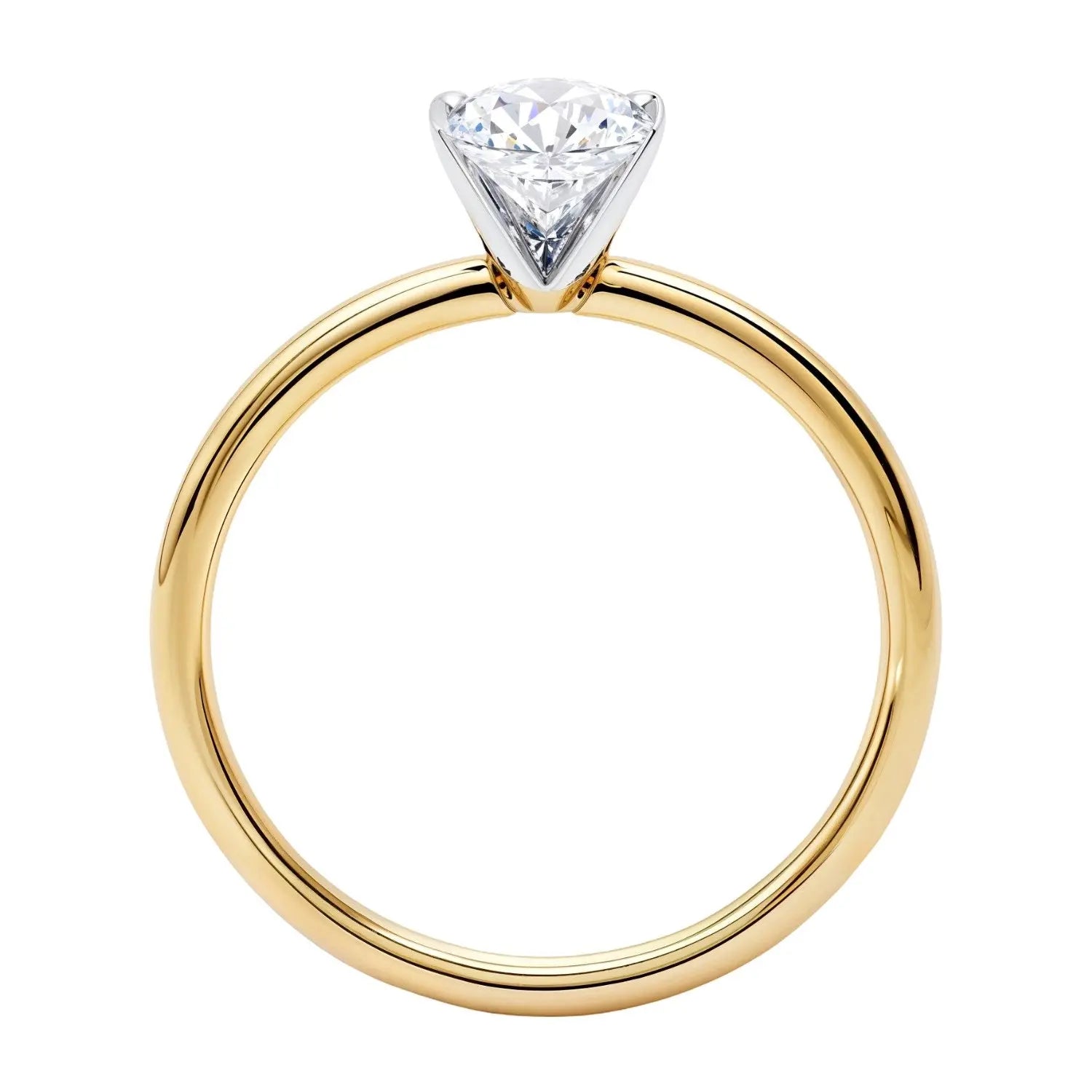 1 Carat Oval Lab Grown Diamond Solitaire Ring in 14K Yellow Gold
