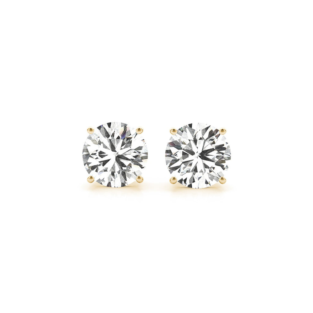 4.00 ct lab-grown diamond stud earrings in 14K yellow gold, IGI certified — DEEVE