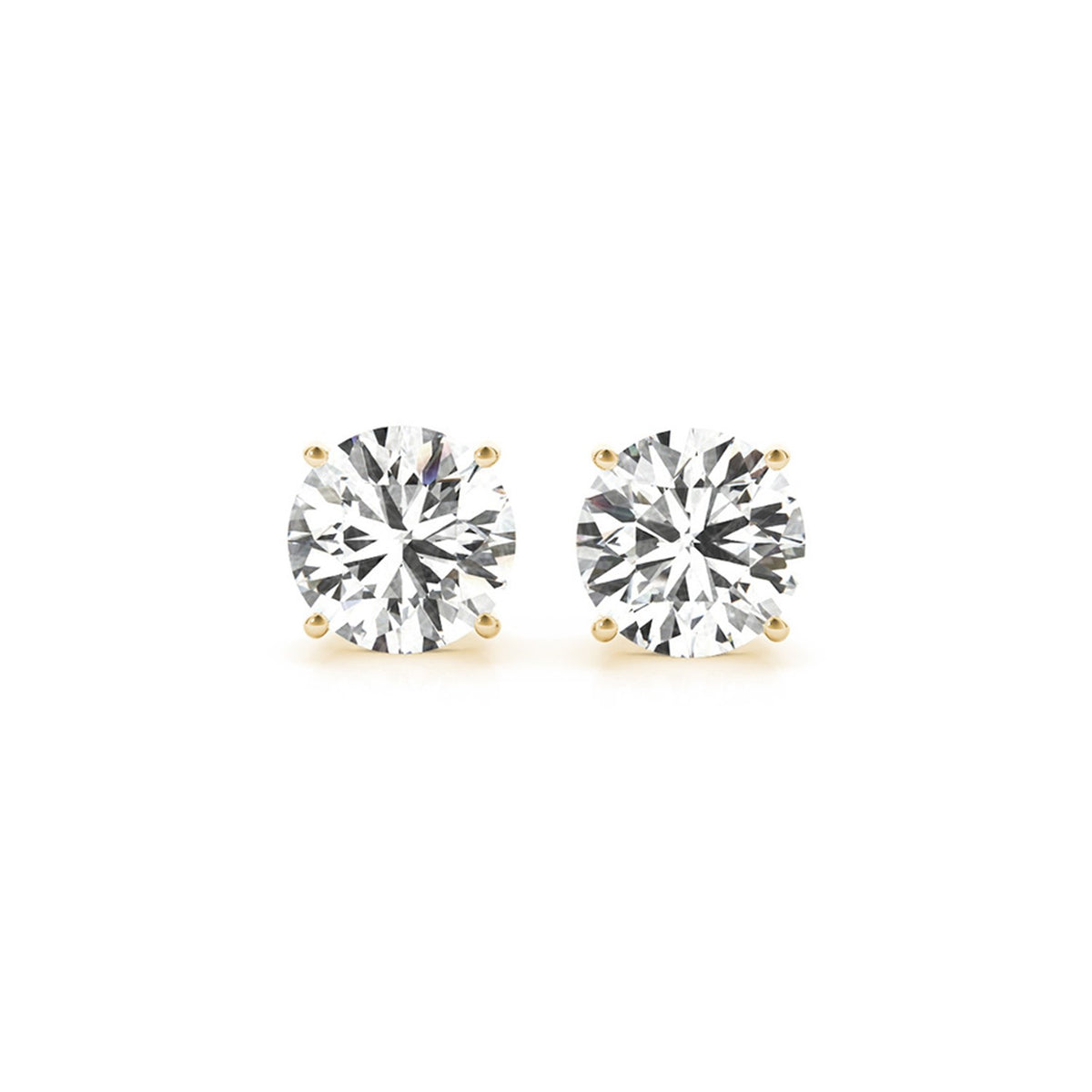 4.00 ct lab-grown diamond stud earrings in 14K yellow gold, IGI certified — DEEVE
