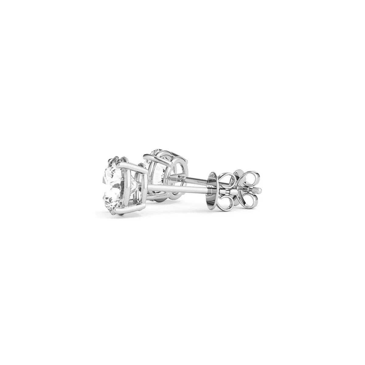 Lifestyle view of 3.00 ct lab-grown diamond stud earrings in 14K gold — DEEVE