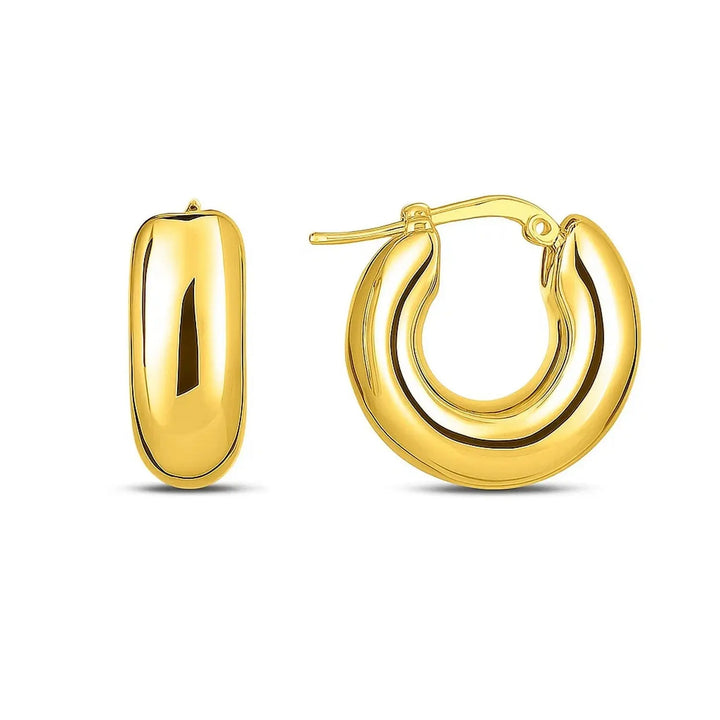 Small Puffy Hoops | 14K Gold  Hoop Earrings DEEVE