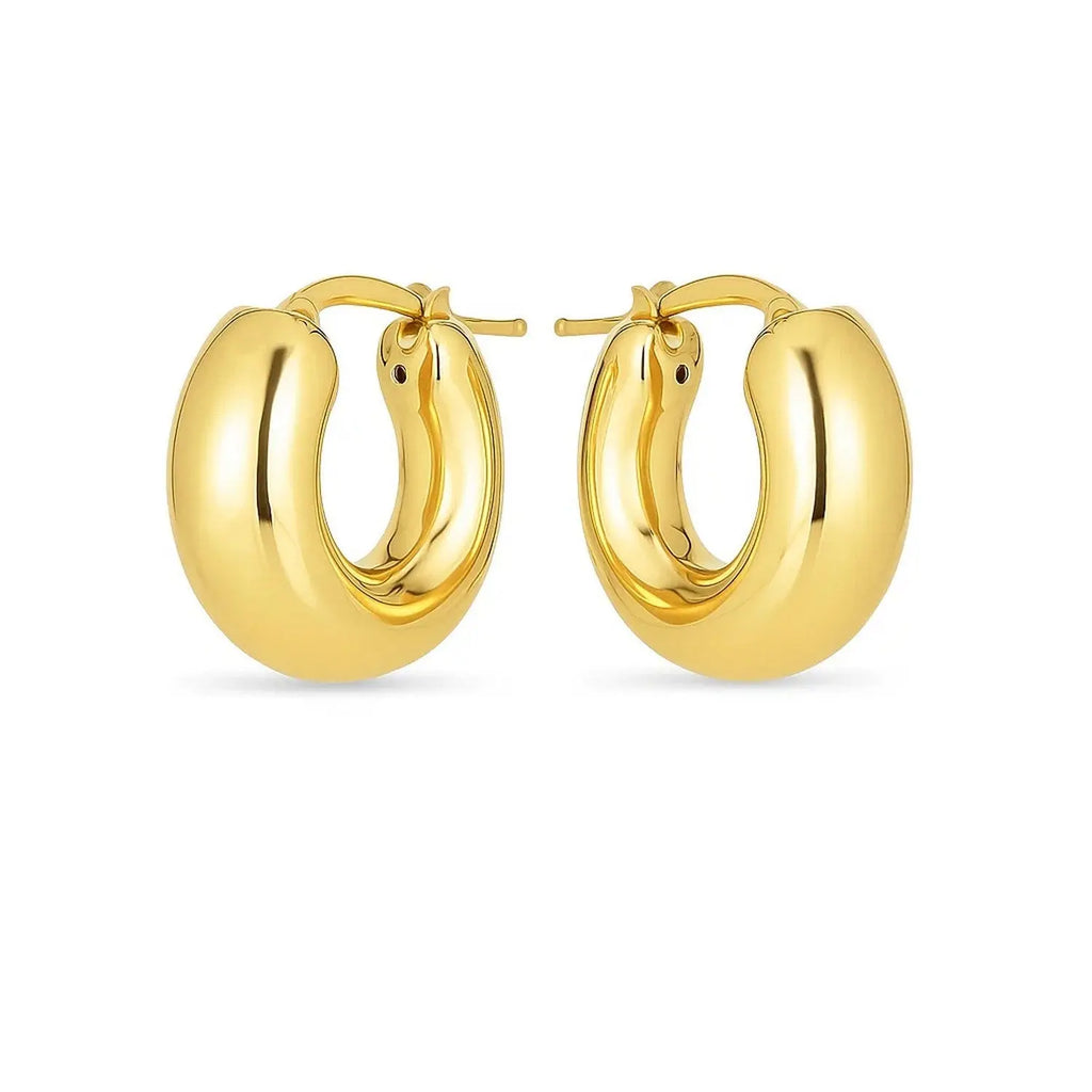 Small Puffy Hoops | 14K Gold  Hoop Earrings DEEVE