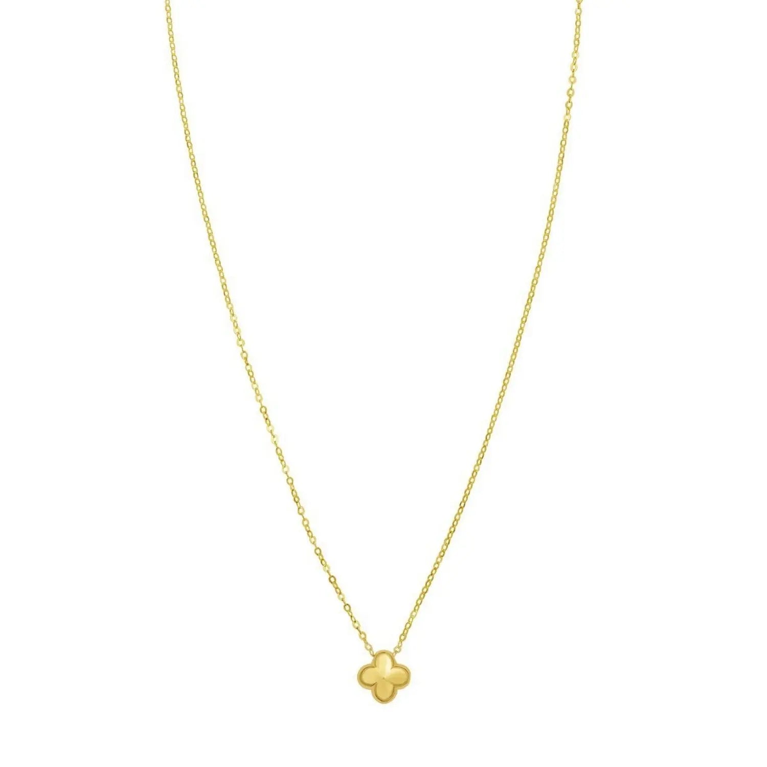Puffed Clover Pendant & Chain  Necklaces DEEVE