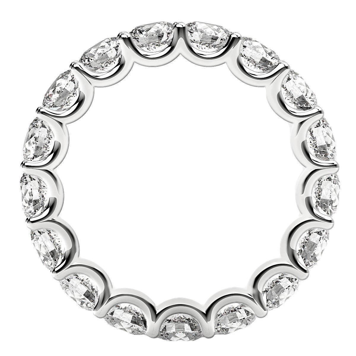 3.00ct Round Cut Lab Grown Diamond Eternity Ring — Close-Up of Setting, DEEVE