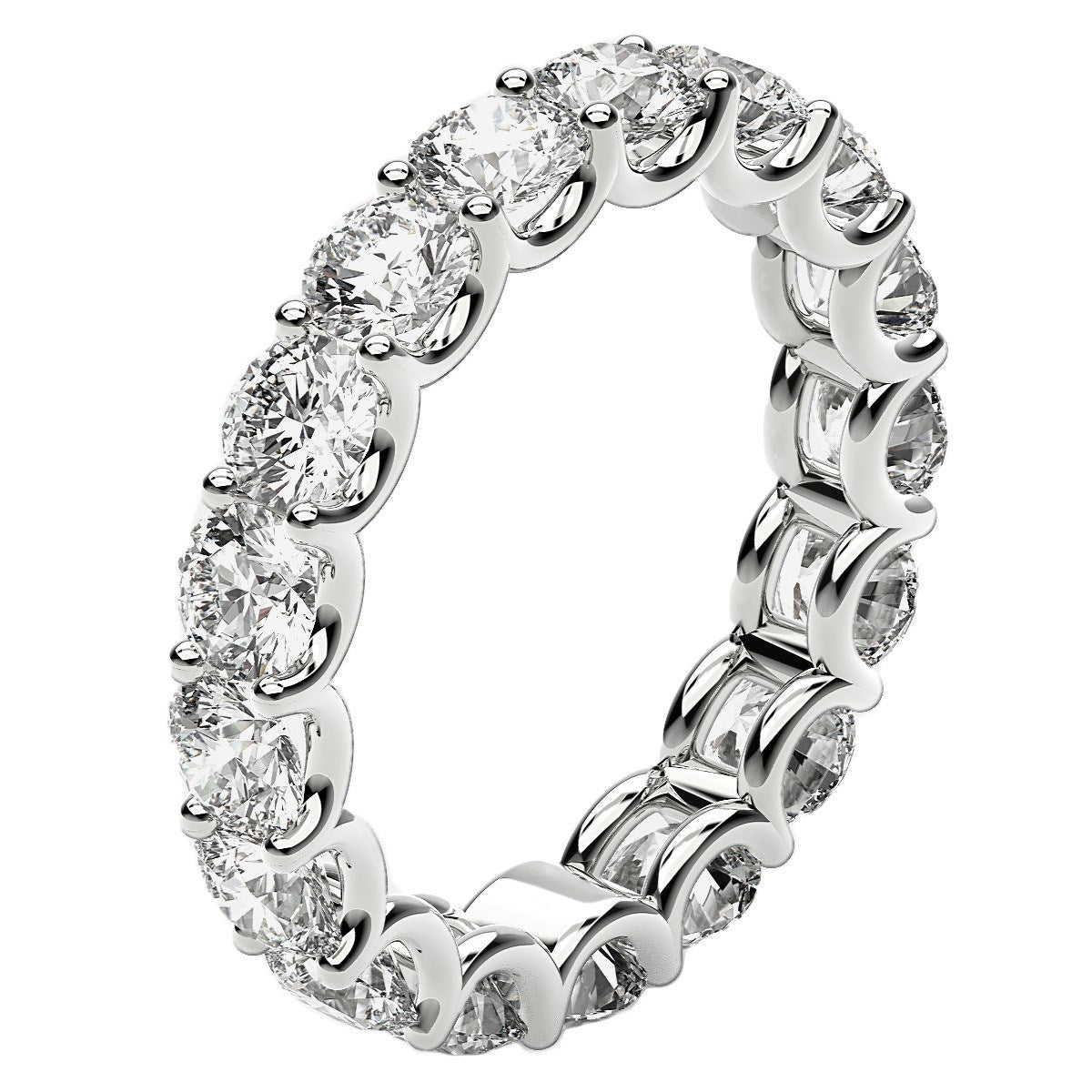 3.00ct Round Lab Grown Diamond Eternity Ring — Band Width Detail, DEEVE