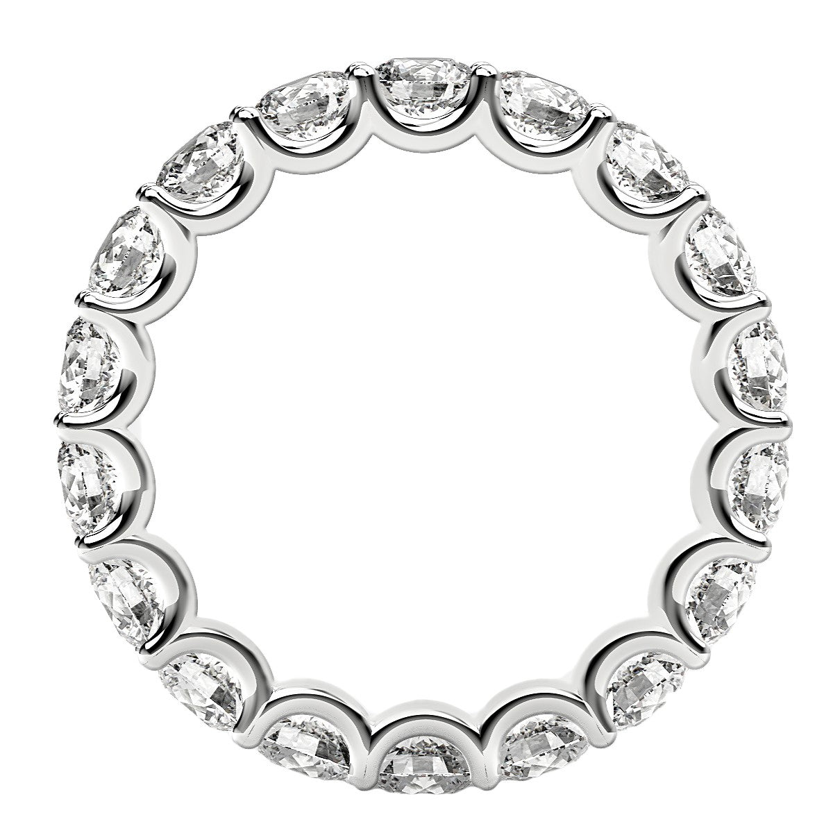 2.00ct Round Cut Lab Grown Diamond Eternity Ring — Close-Up of Setting, DEEVE