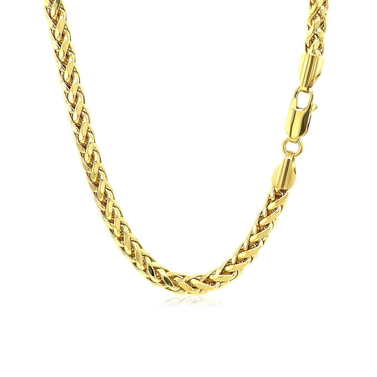 Franco chain in 14K yellow gold with the lobster clasp at the side