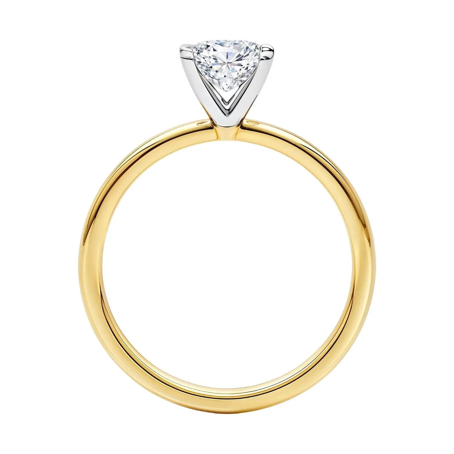 1 Carat Princess Lab Grown Diamond Solitaire Ring in 14K Yellow Gold