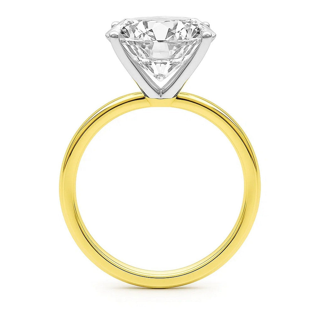5 Carat Princess Lab Grown Diamond Solitaire Ring in 14K Yellow Gold