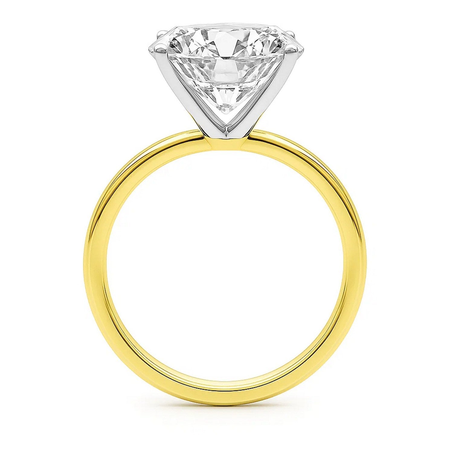 5 Carat Princess Lab Grown Diamond Solitaire Ring in 14K Yellow Gold