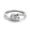 Solitaire Two Stone Diamond Ring in 14K White Gold | 0.50 cttw
