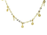 14K Yellow Gold Choker Necklace with Hammered Beads — video