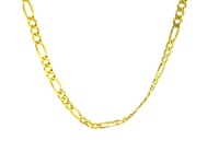 Solid Figaro Chain Necklace in 14K Gold | 3.00mm