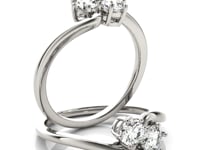 Solitaire Two Stone Diamond Ring in 14K White Gold, 0.46 cttw — video