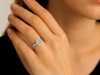 2.ct Round Cut Lab Grown Diamond Solitaire Ring in 14K White Gold | IGI Certified