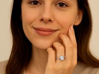 1.5ct Emerald Lab Grown Diamond Ring, 14K Gold — video