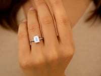2ct Emerald Lab Grown Diamond Ring | 14K Gold