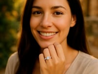 1ct Radiant Lab Grown Diamond Ring, 14K Gold — video