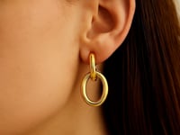 Interlocking Oval Link Drop Earrings in 14K Yellow Gold