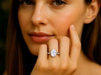 5ct Oval Lab Grown Diamond Ring, 14K Gold — video