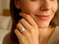 5ct Cushion Lab Grown Diamond Ring, 14K Gold — video