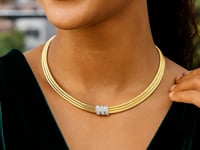 Triple Row Diamond Omega Necklace — video